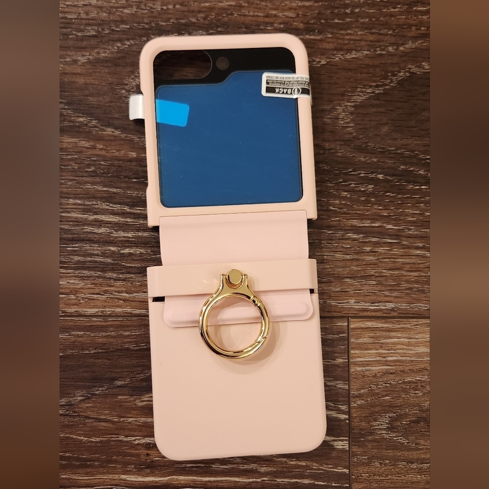 📱Hoerrye Samsung Galaxy Z Flip 6 Case, Soft Pink, Ring & Stand 2-in-1, Open Box